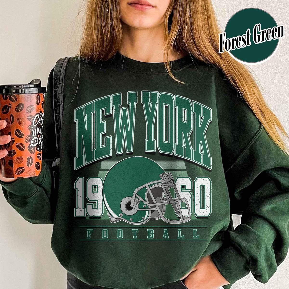 Unisex New York football vintage crewneck sweatshirt for men and women