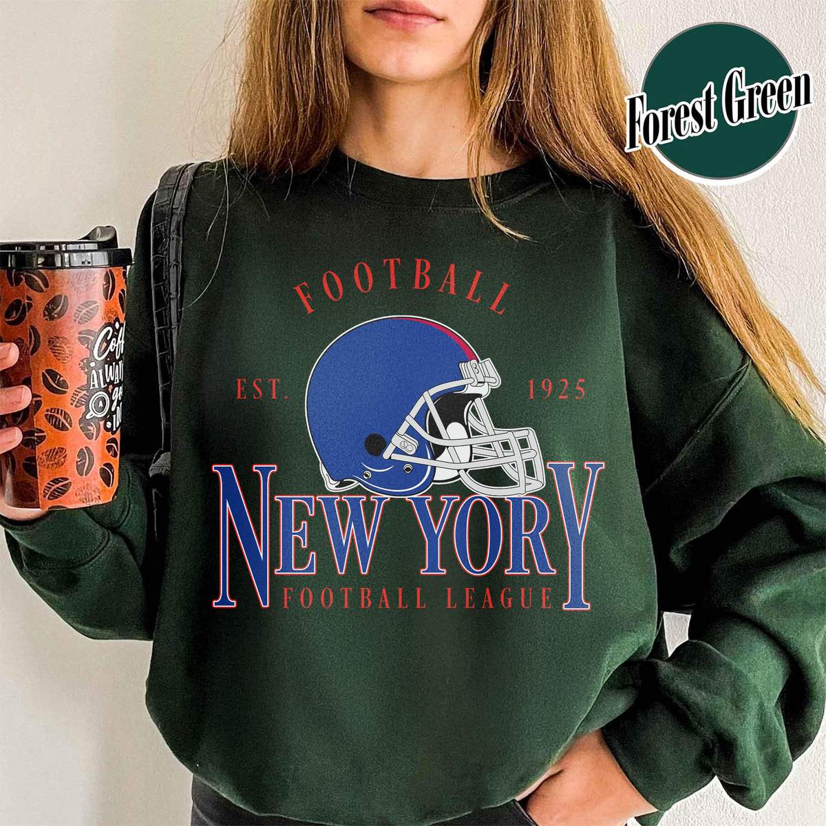 Unisex New York football vintage crewneck sweatshirt for men and women