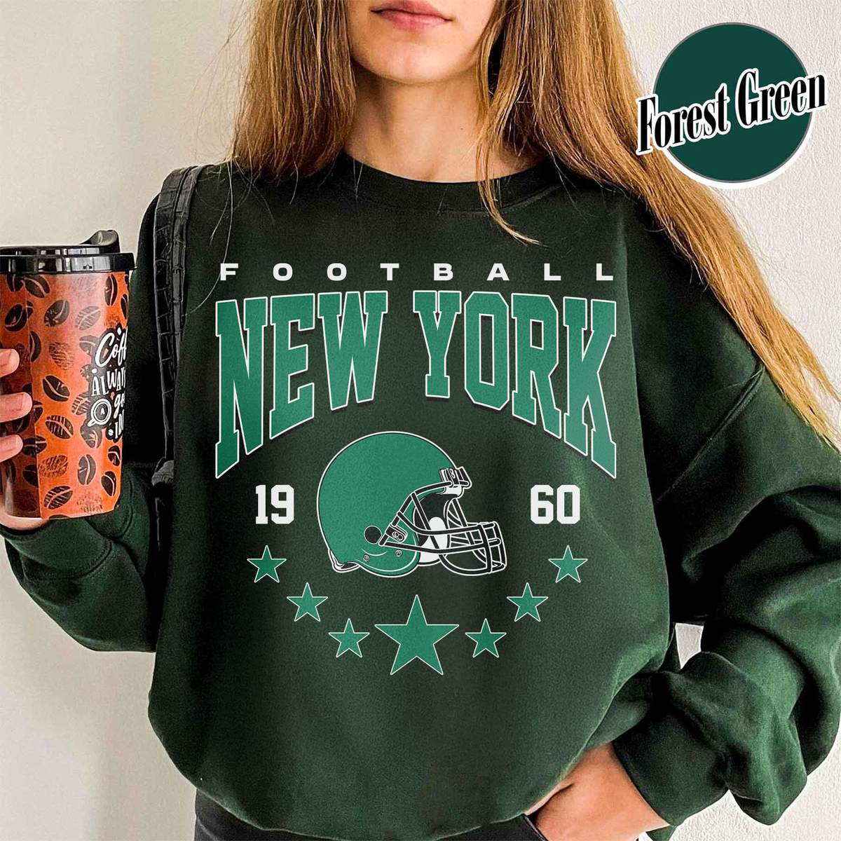 Unisex New York football vintage crewneck sweatshirt for men and women