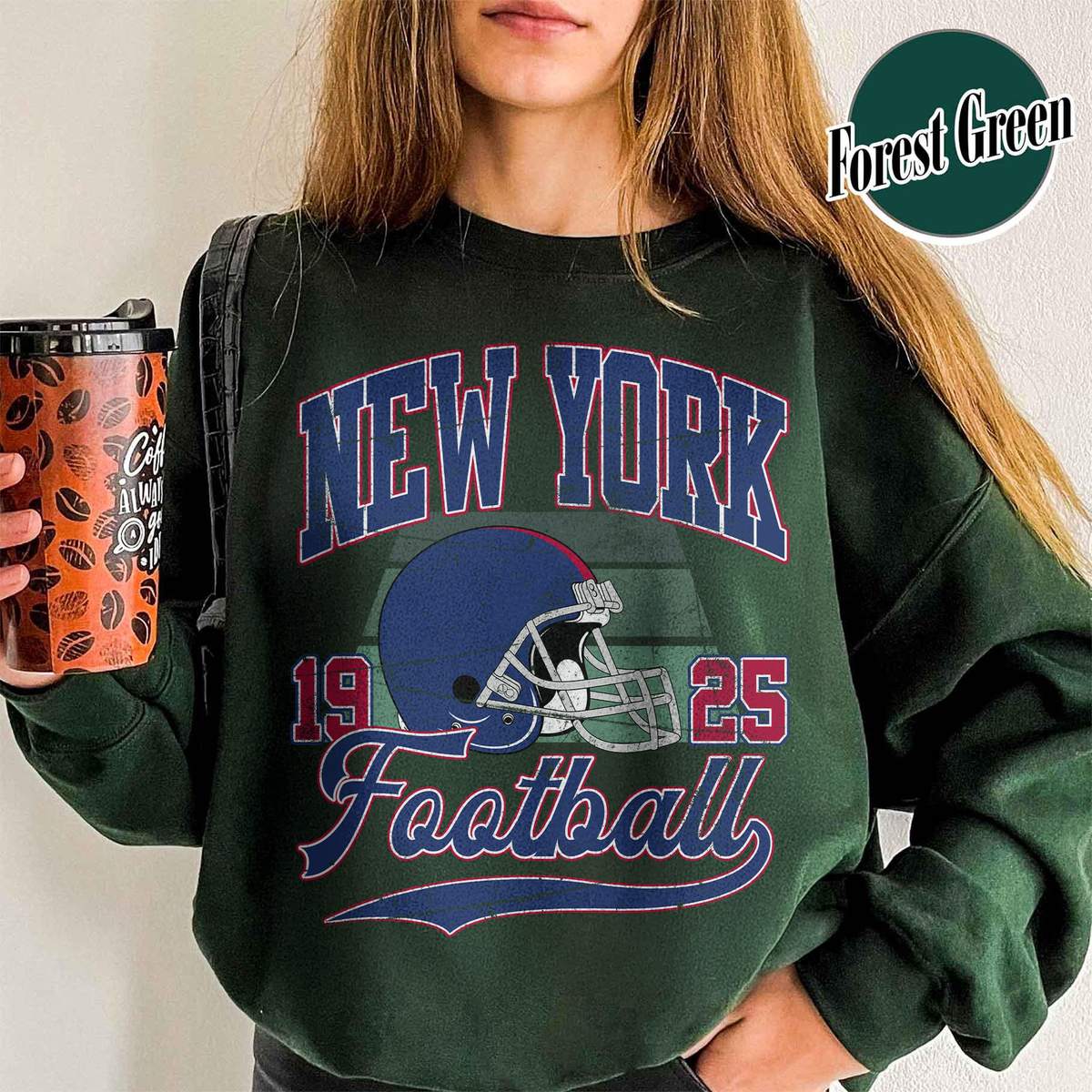 Unisex New York football vintage crewneck sweatshirt for men and women