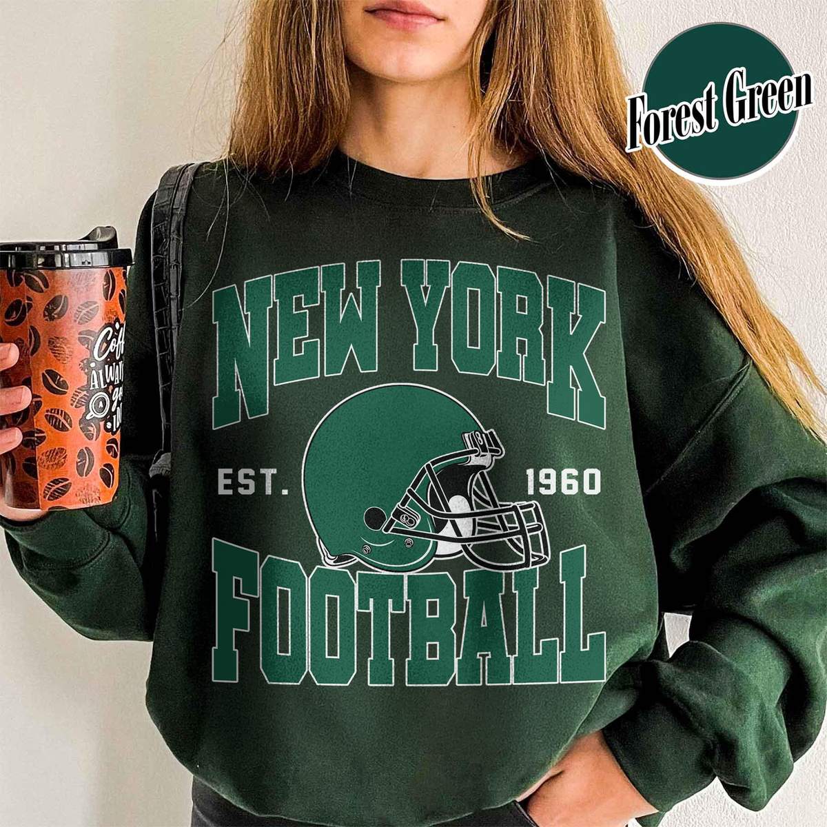 Unisex New York football vintage crewneck sweatshirt for men and women