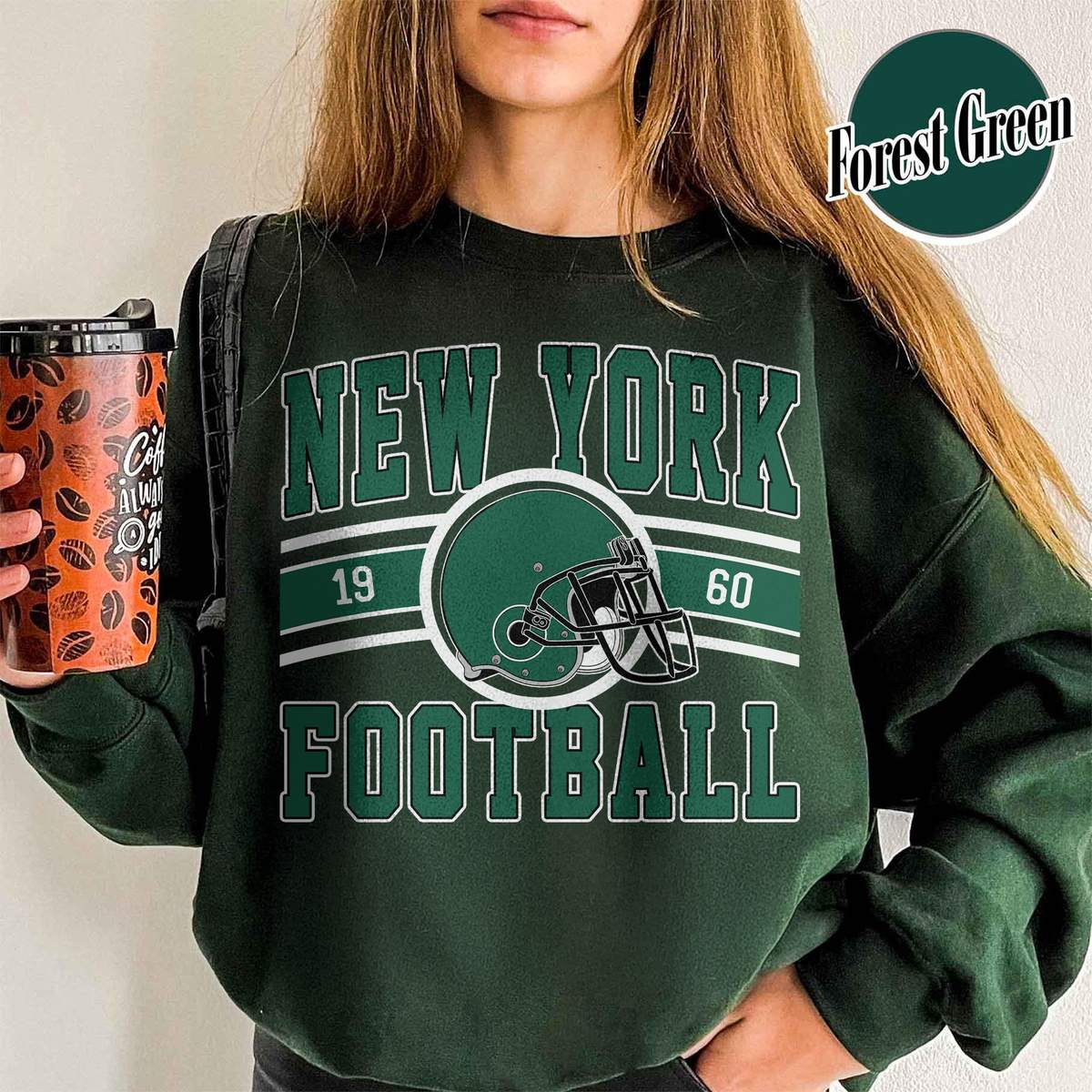 Unisex New York football vintage crewneck sweatshirt for men and women