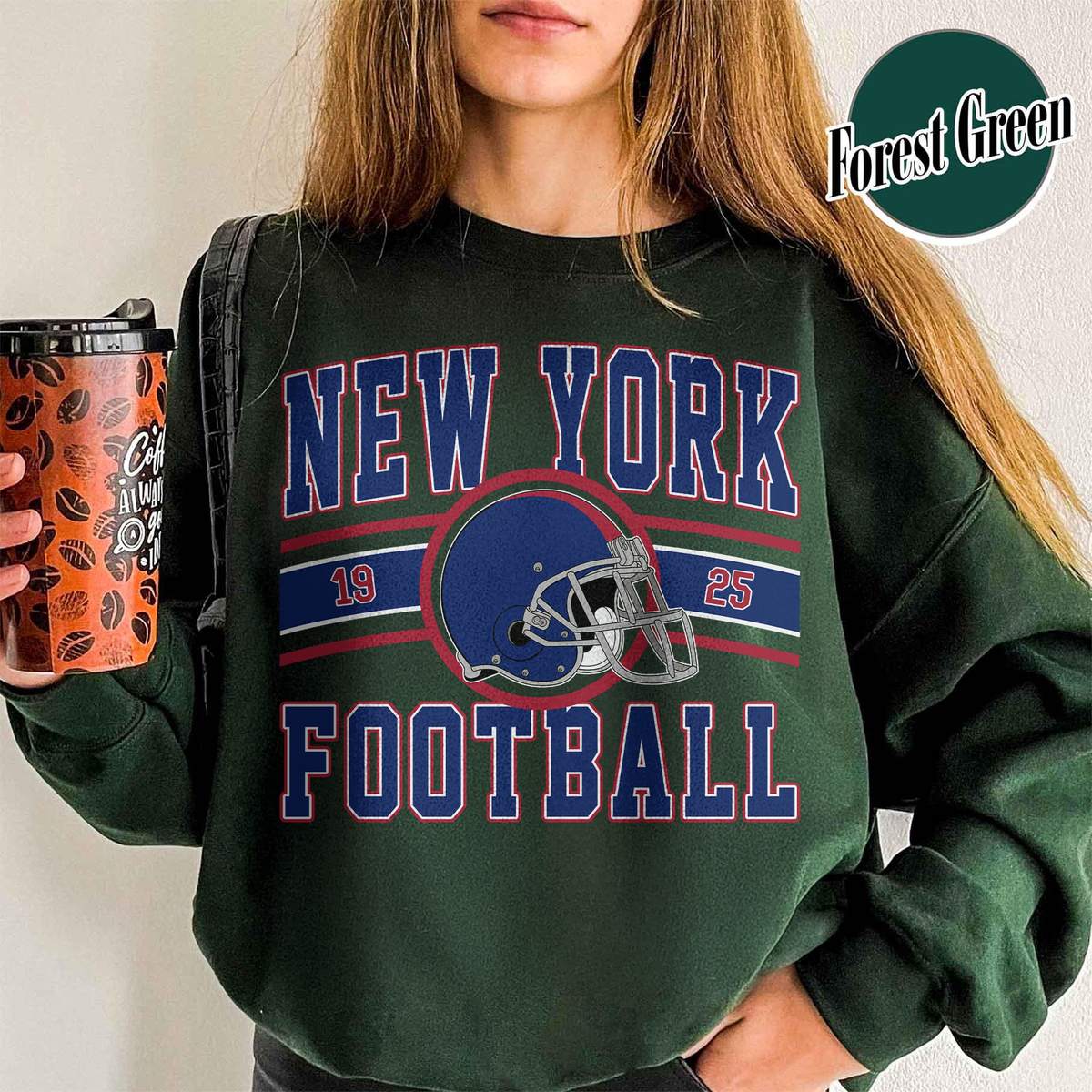 Unisex New York football vintage crewneck sweatshirt for men and women