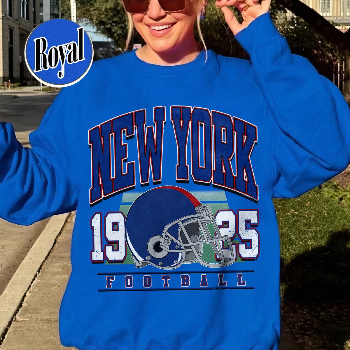 Unisex New York football vintage crewneck sweatshirt for men and women