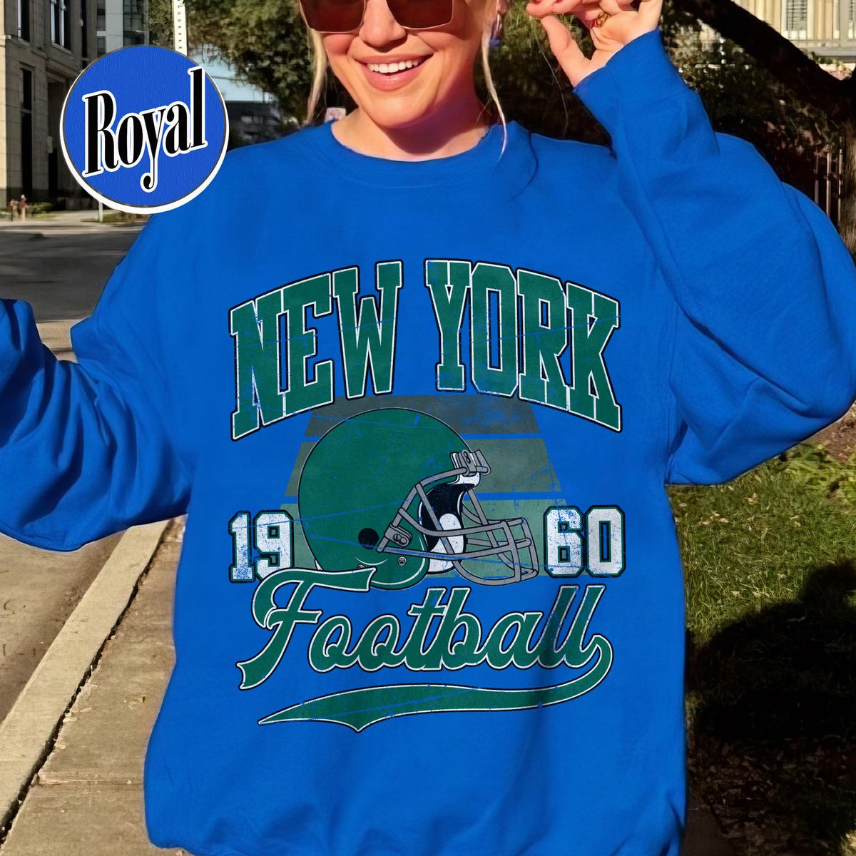 Unisex New York football vintage crewneck sweatshirt for men and women