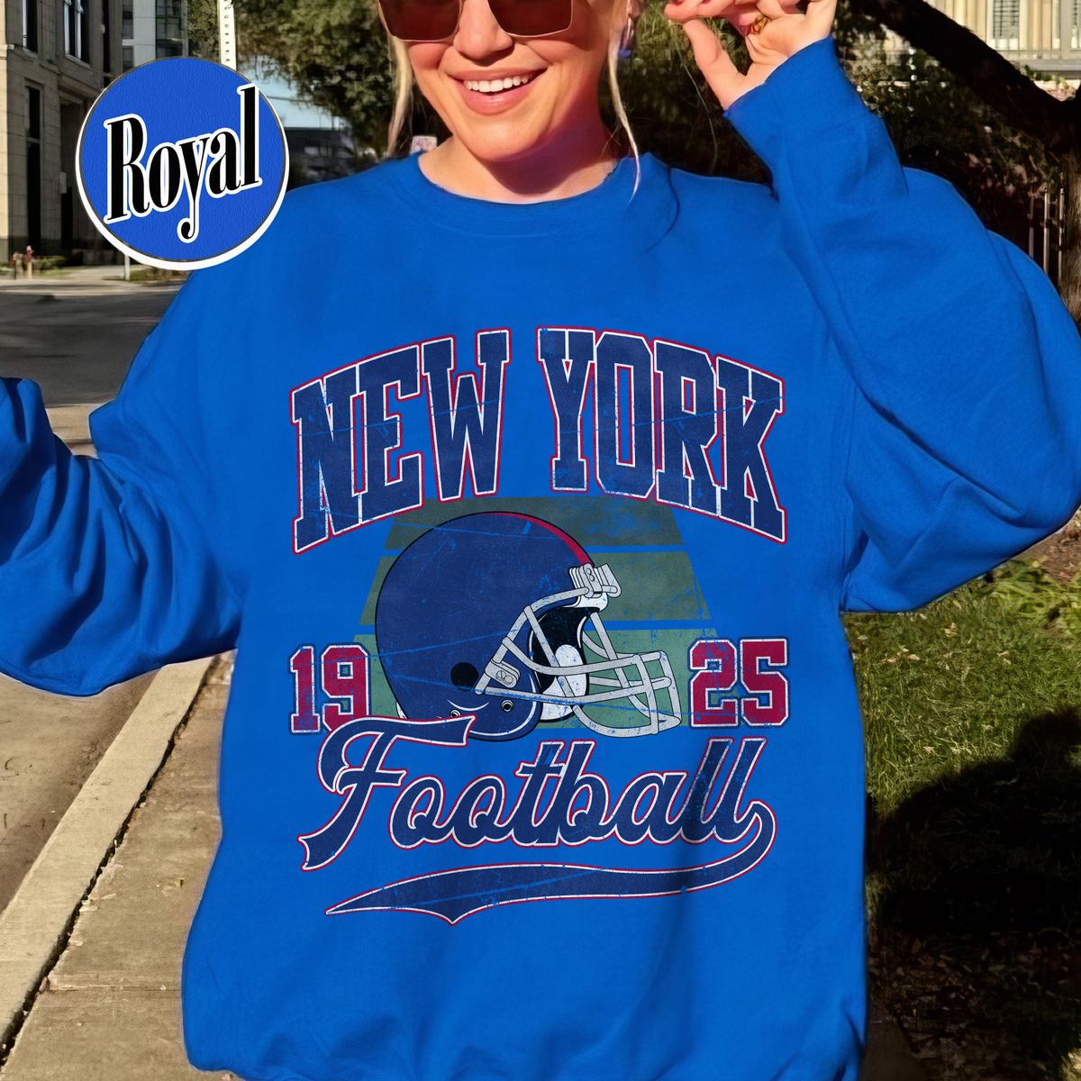 Unisex New York football vintage crewneck sweatshirt for men and women