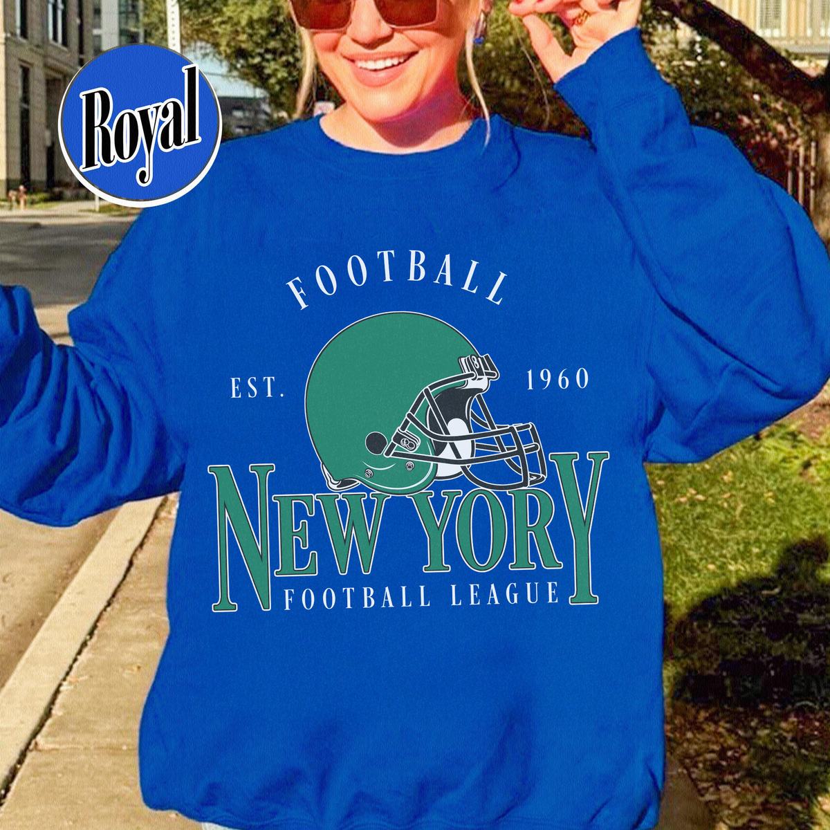 Unisex New York football vintage crewneck sweatshirt for men and women