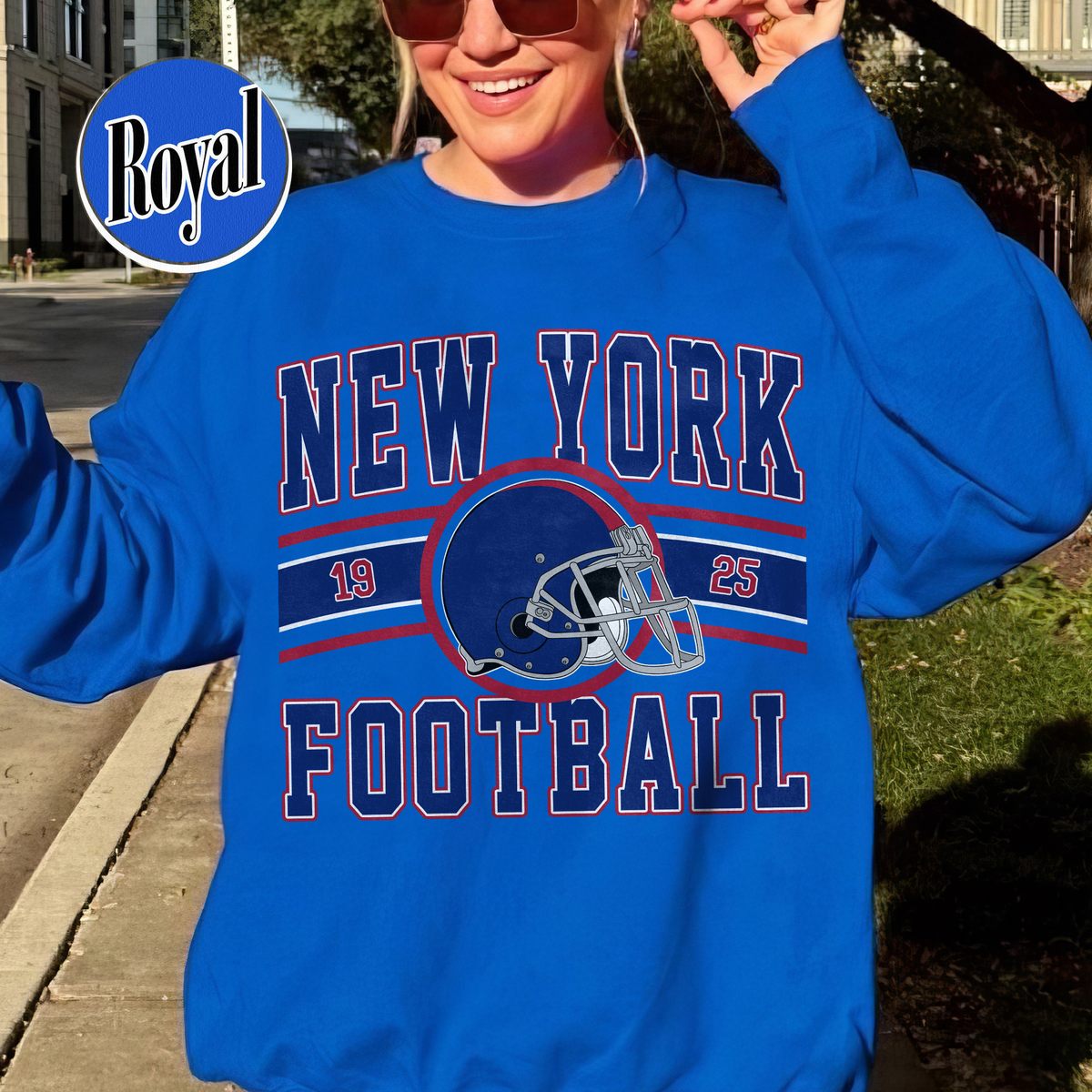 Unisex New York football vintage crewneck sweatshirt for men and women