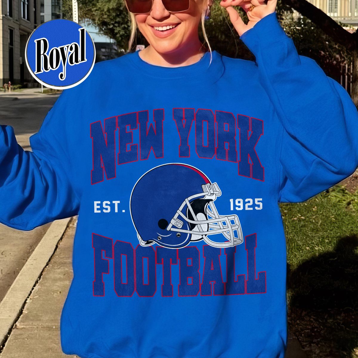 Unisex New York football vintage crewneck sweatshirt for men and women