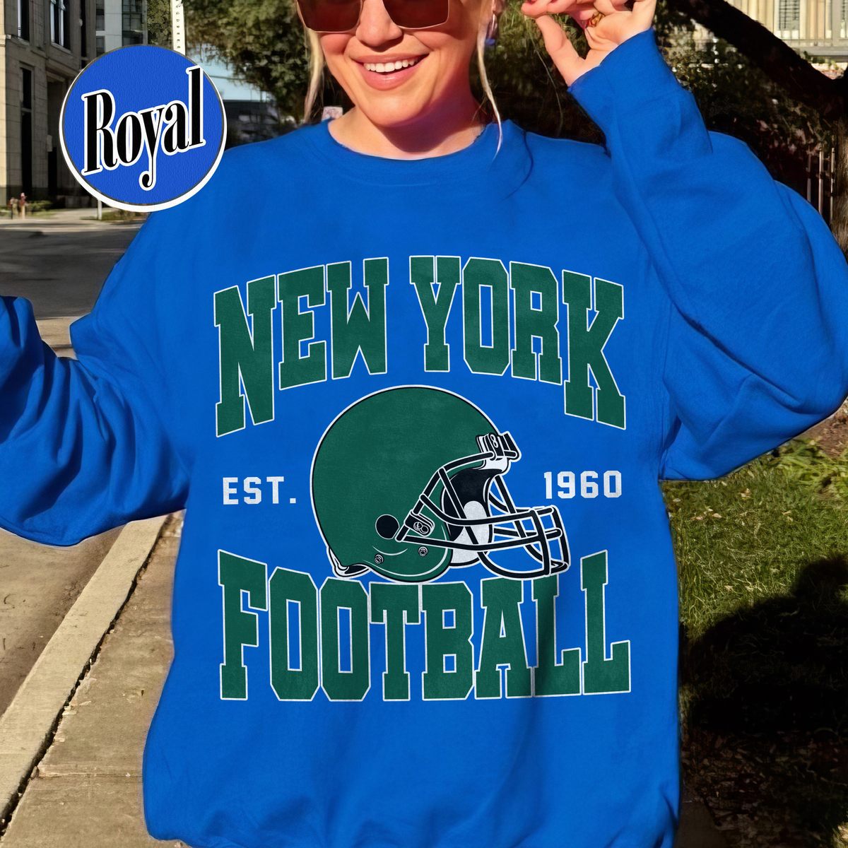 Unisex New York football vintage crewneck sweatshirt for men and women