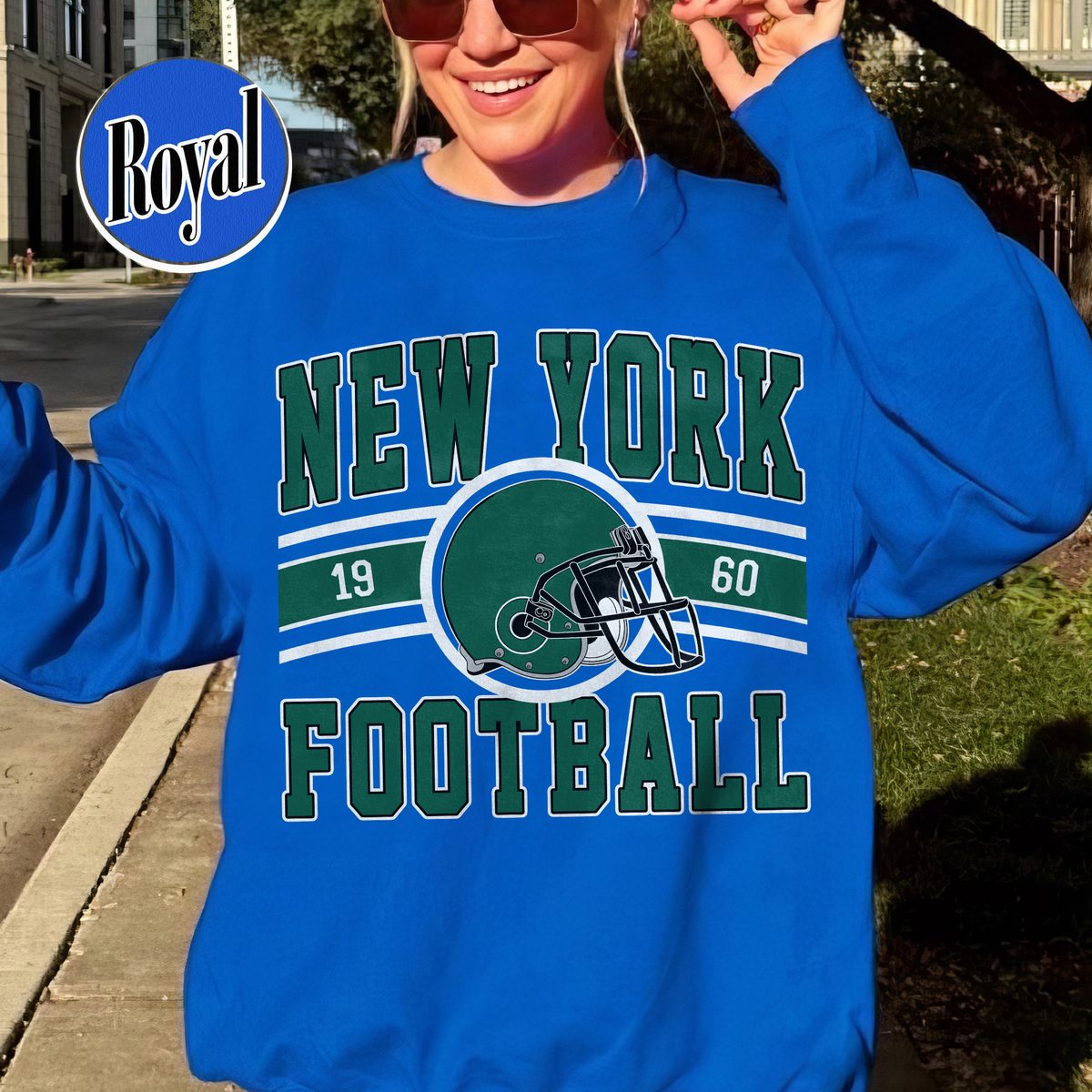 Unisex New York football vintage crewneck sweatshirt for men and women