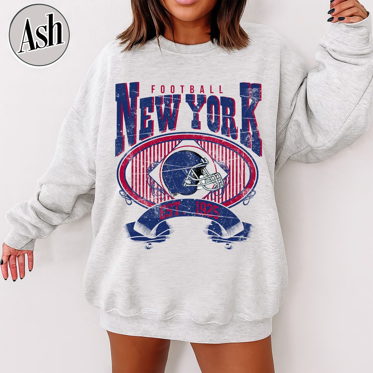 Unisex New York football vintage crewneck sweatshirt for men and women
