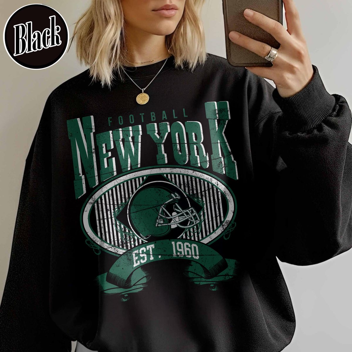 Unisex New York football vintage crewneck sweatshirt for men and women