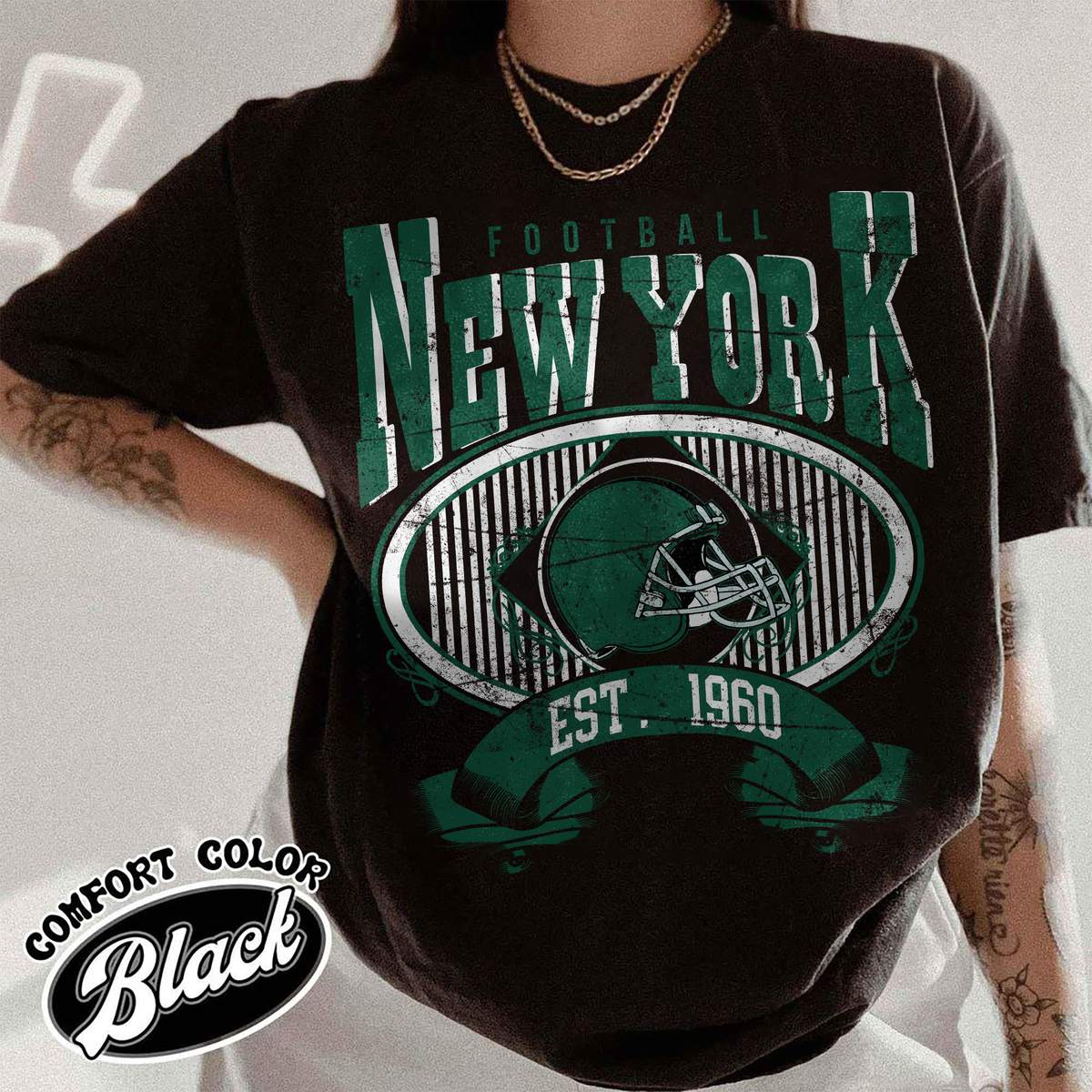 Unisex New York football vintage t-shirt for men and women