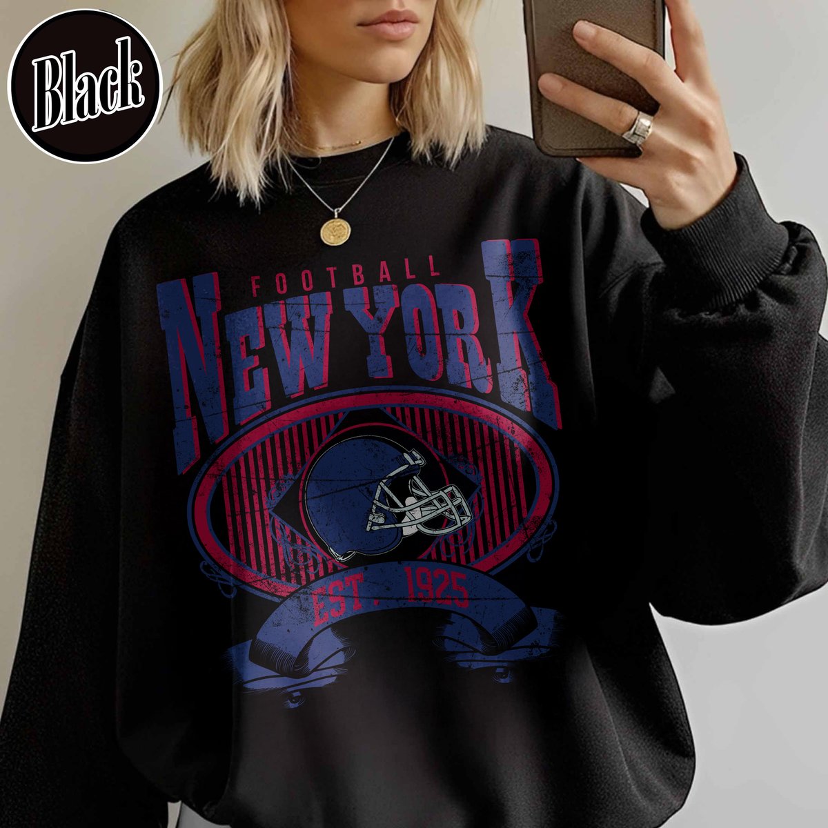 Unisex New York football vintage crewneck sweatshirt for men and women