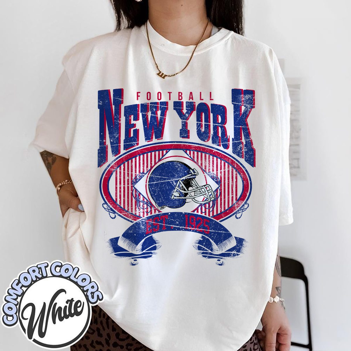 Unisex New York football vintage t-shirt for men and women