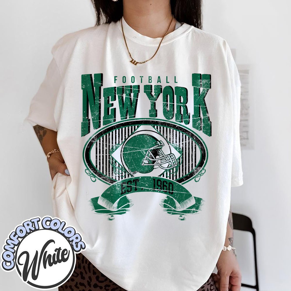 Unisex New York football vintage t-shirt for men and women