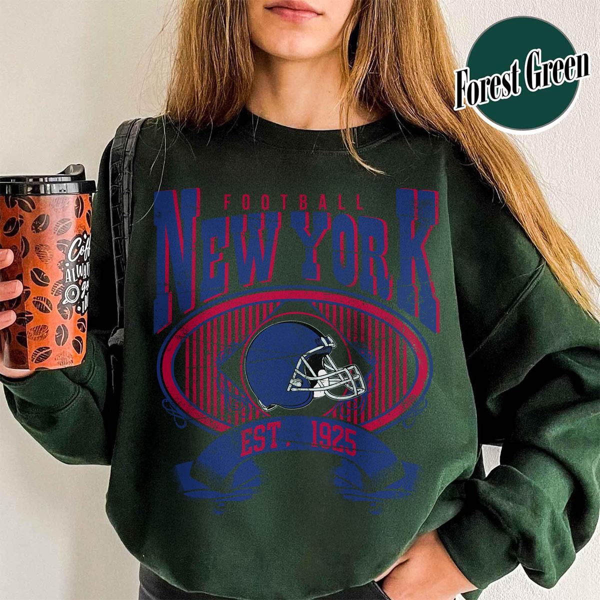 Unisex New York football vintage crewneck sweatshirt for men and women