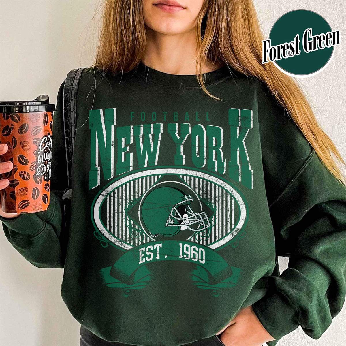 Unisex New York football vintage crewneck sweatshirt for men and women