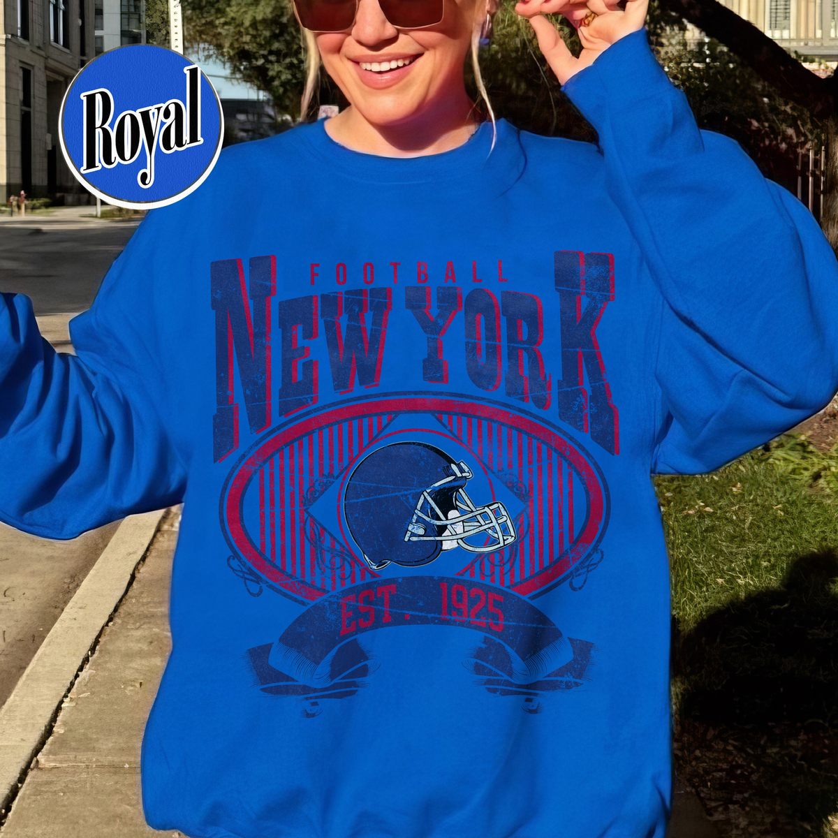Unisex New York football vintage crewneck sweatshirt for men and women
