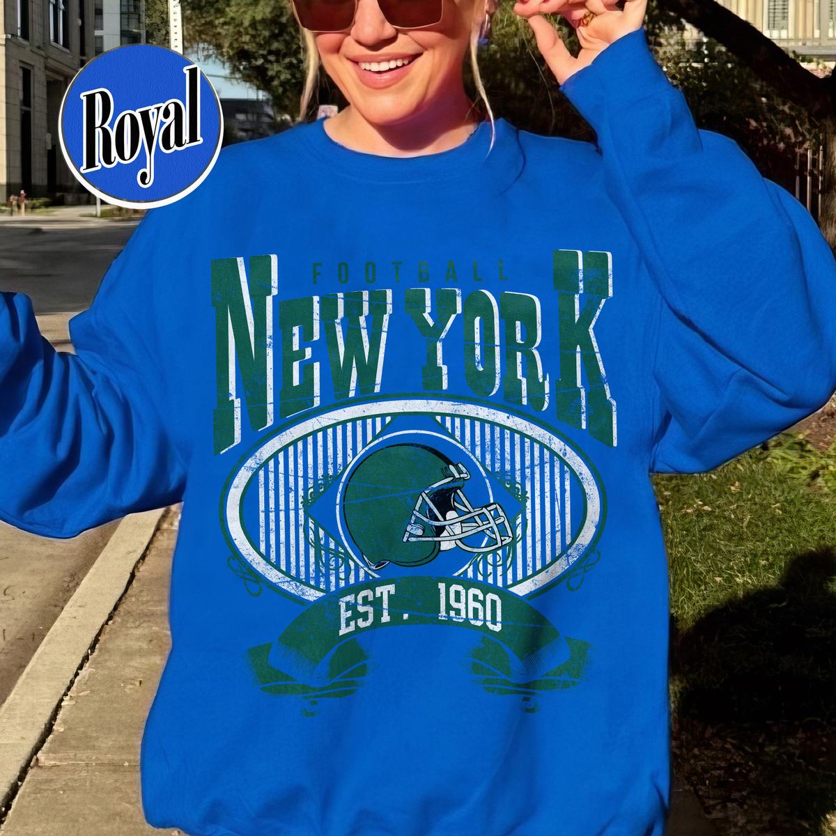 Unisex New York football vintage crewneck sweatshirt for men and women
