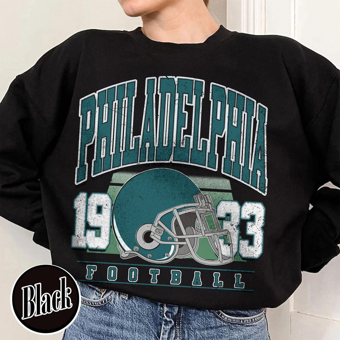 Unisex Philadelphia football vintage crewneck sweatshirt for men and women
