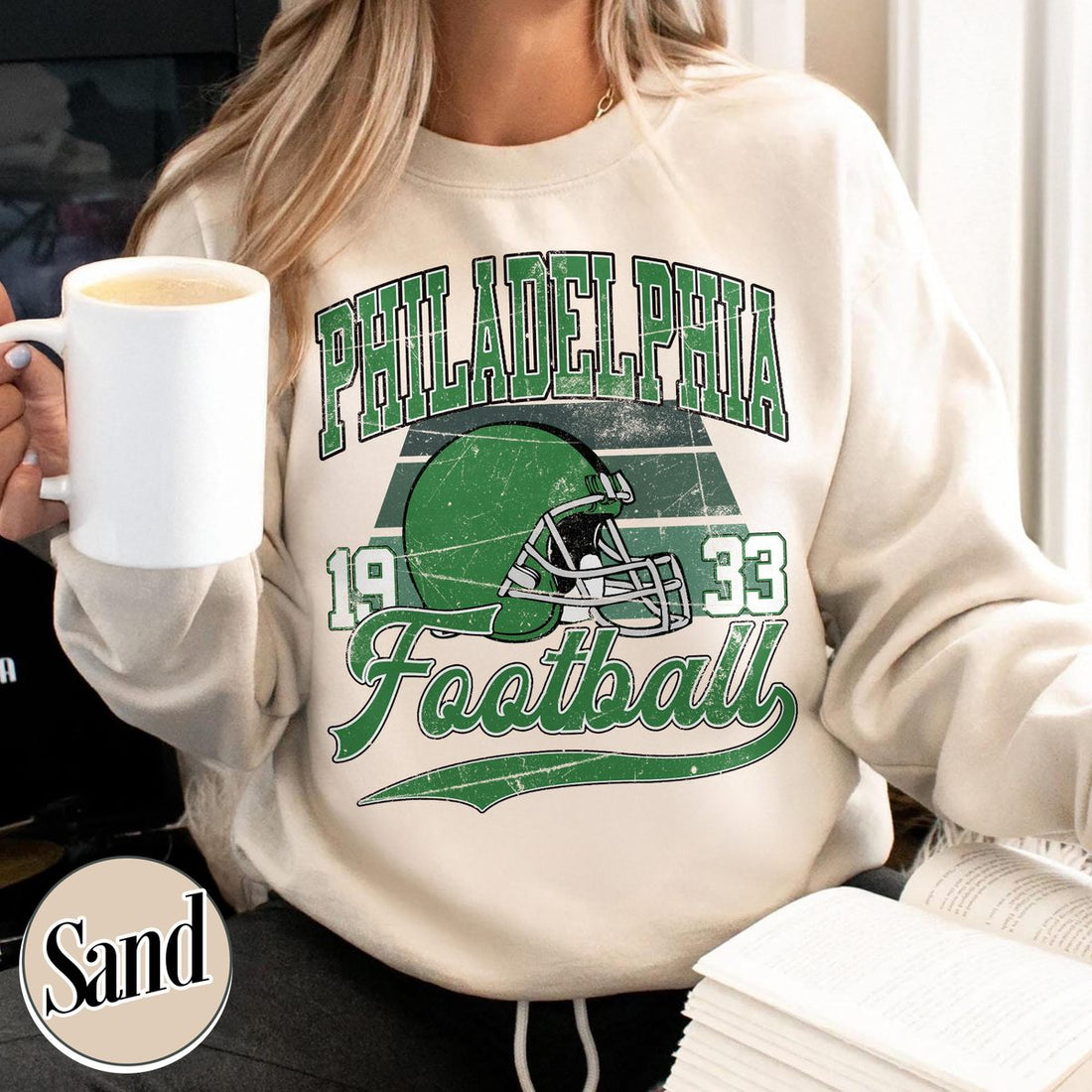 Unisex Philadelphia football vintage crewneck sweatshirt for men and women