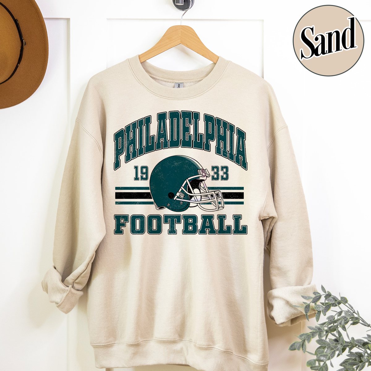 Unisex Philadelphia football vintage crewneck sweatshirt for men and women