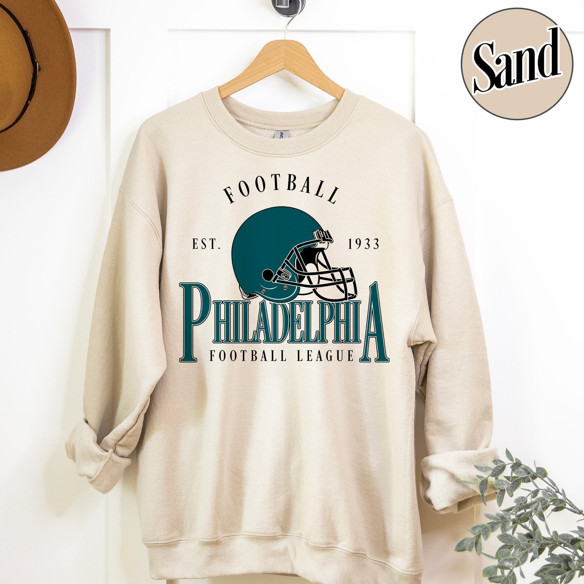 Unisex Philadelphia football vintage crewneck sweatshirt for men and women