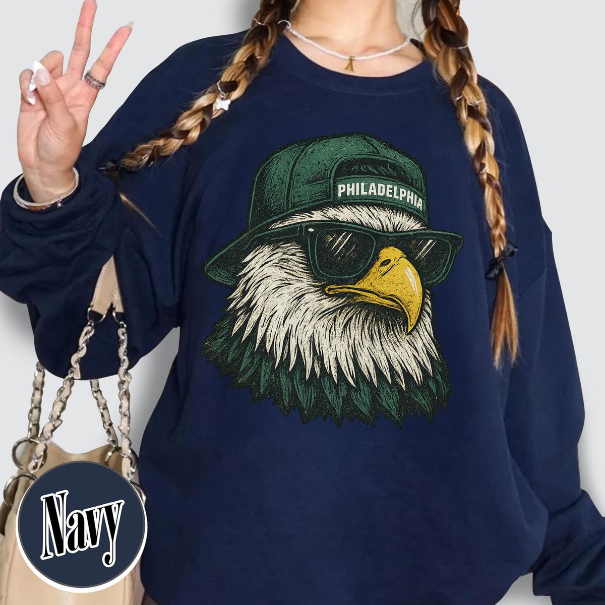 Unisex Philadelphia football vintage crewneck sweatshirt for men and women