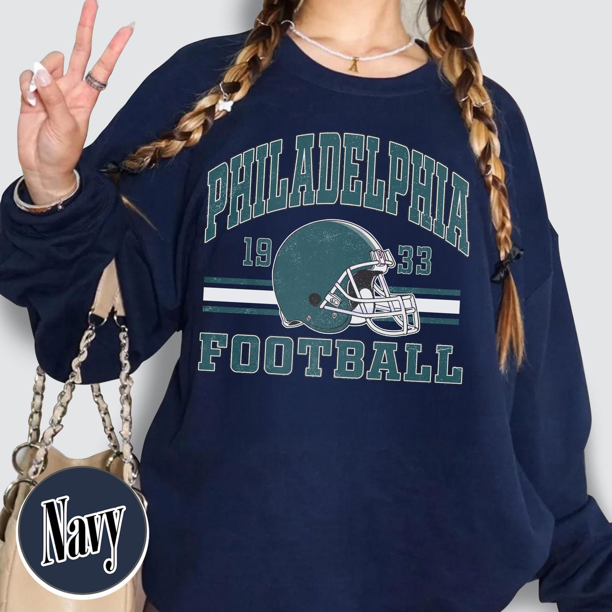 Unisex Philadelphia football vintage crewneck sweatshirt for men and women