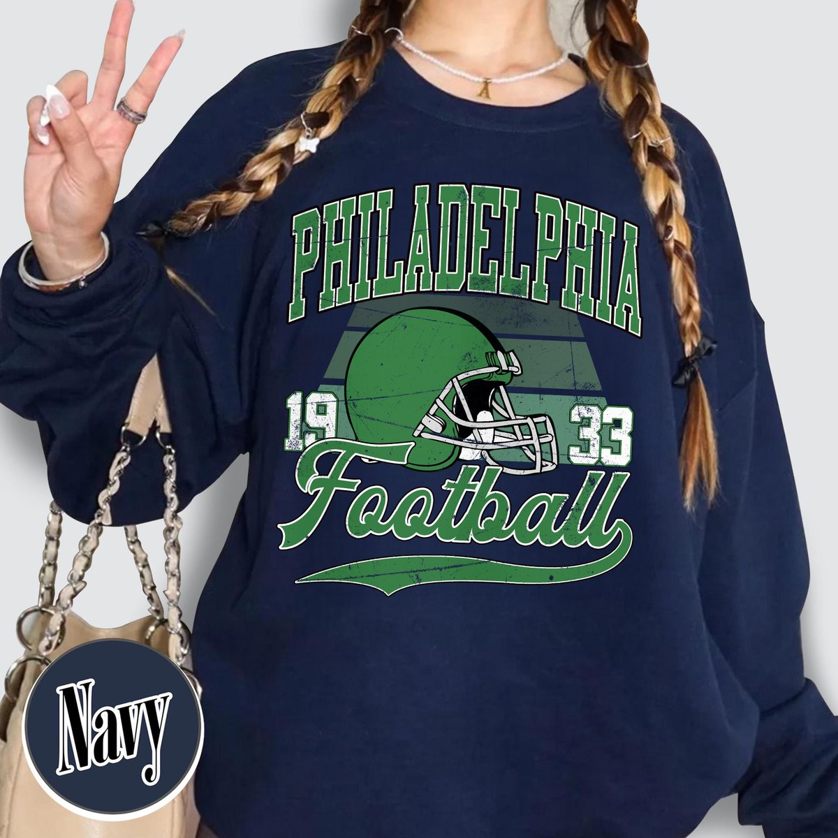 Unisex Philadelphia football vintage crewneck sweatshirt for men and women
