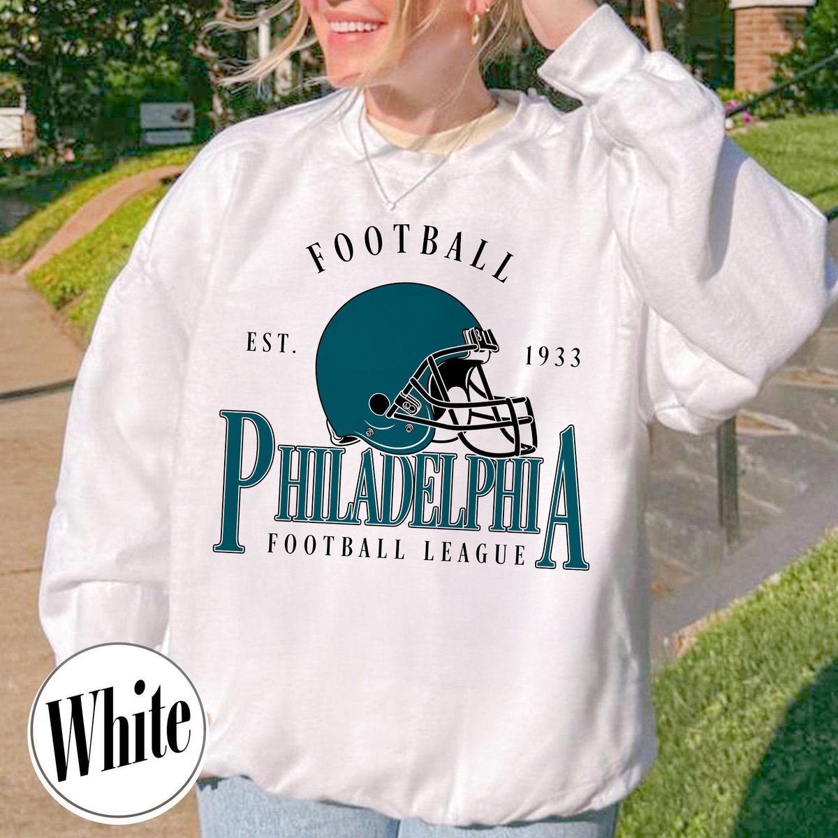 Unisex Philadelphia football vintage crewneck sweatshirt for men and women
