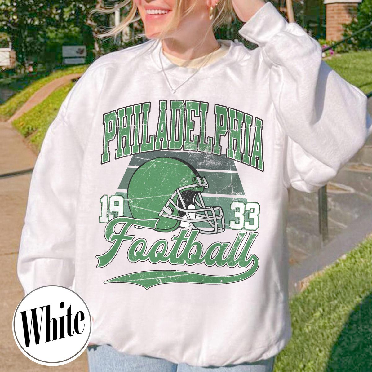Unisex Philadelphia football vintage crewneck sweatshirt for men and women