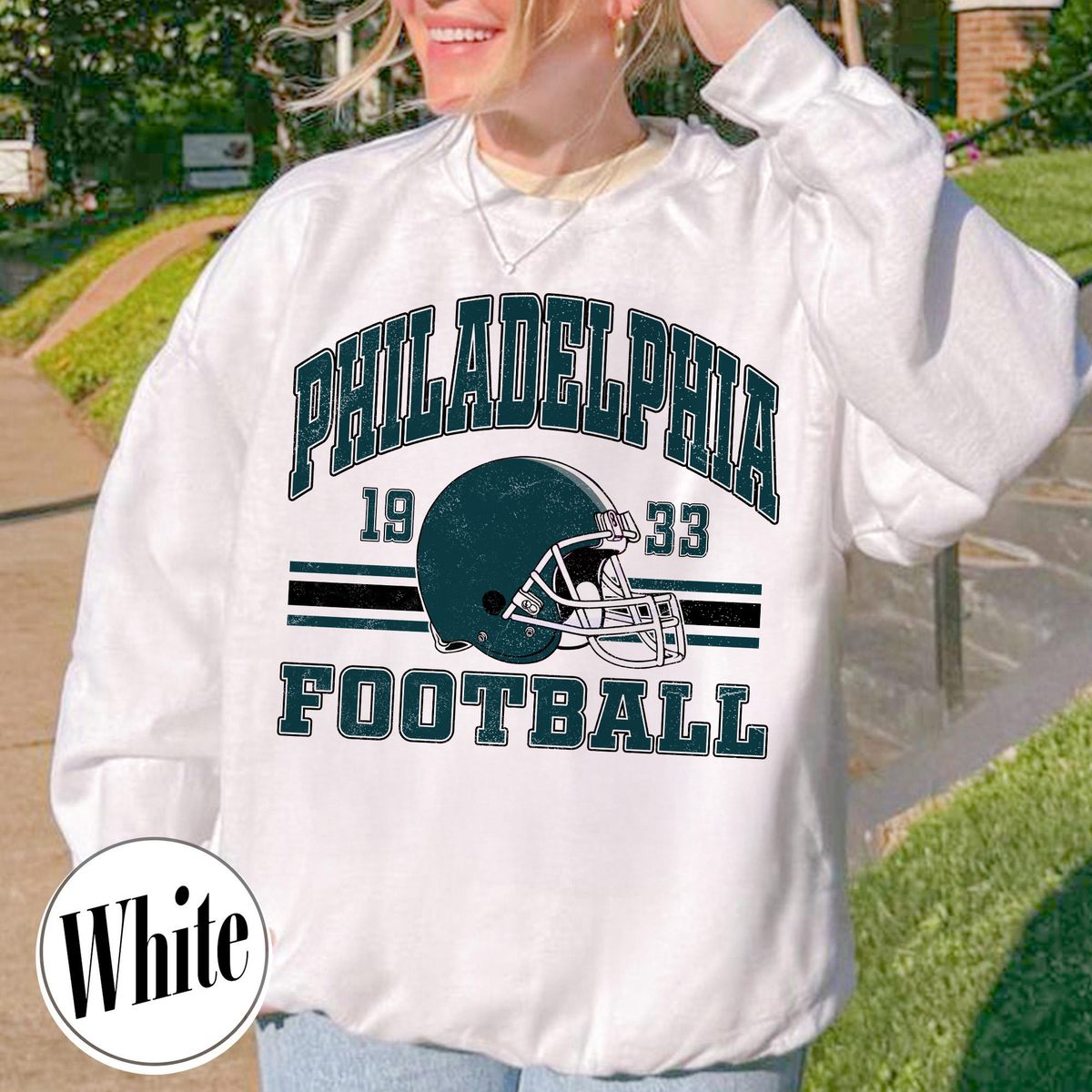 Unisex Philadelphia football vintage crewneck sweatshirt for men and women