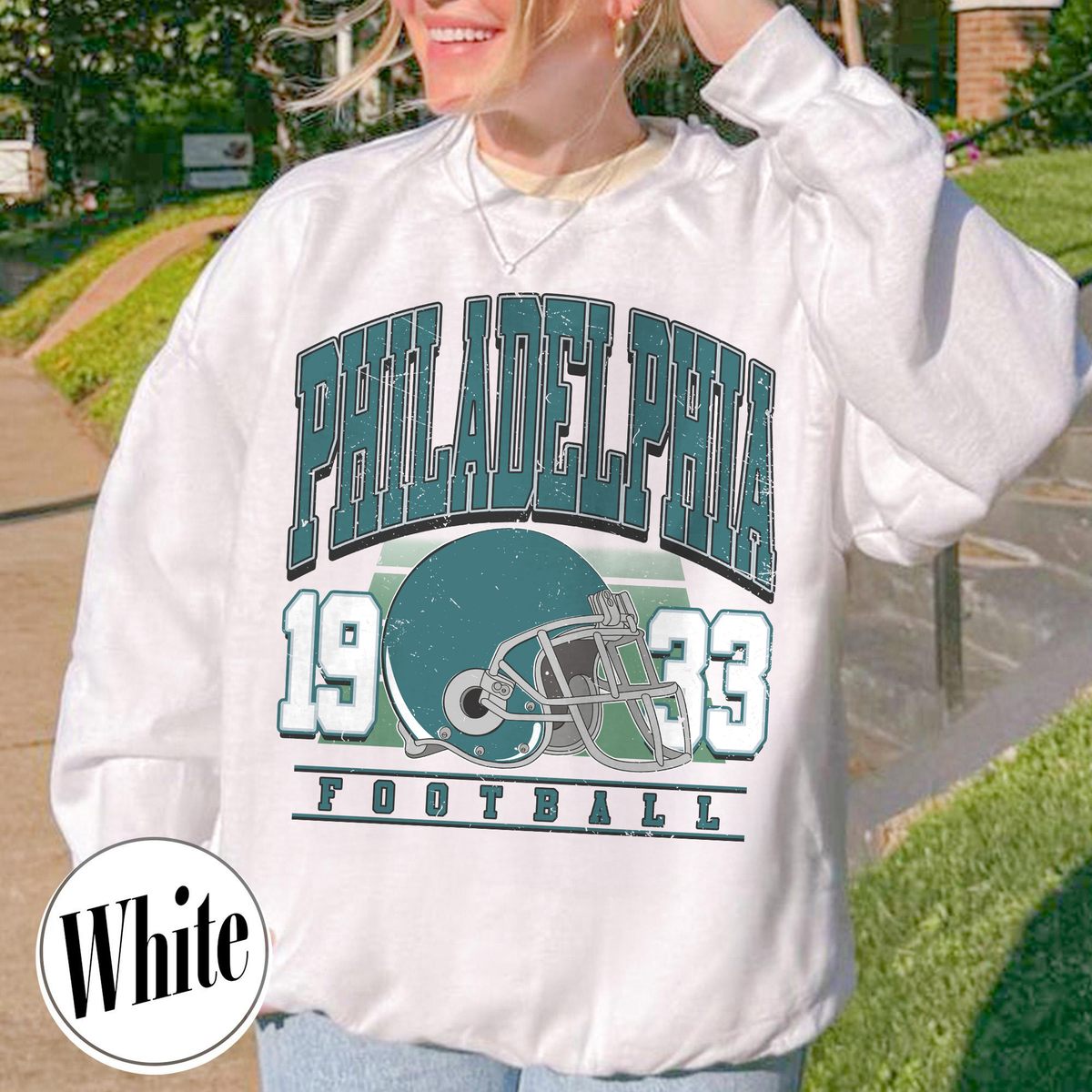 Unisex Philadelphia football vintage crewneck sweatshirt for men and women