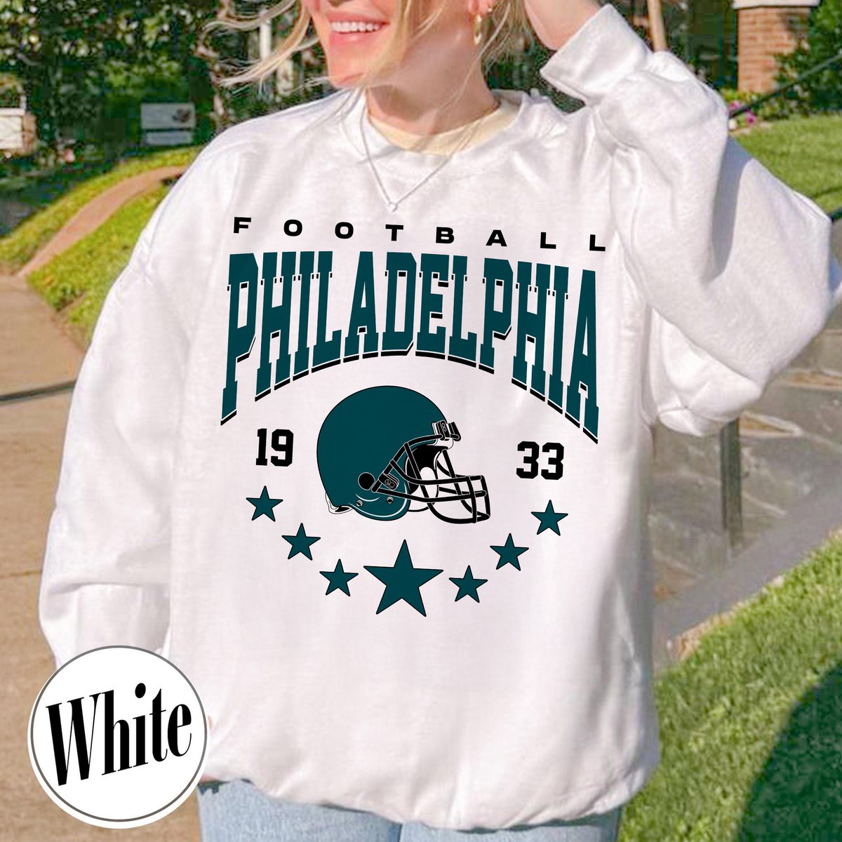 Unisex Philadelphia football vintage crewneck sweatshirt for men and women