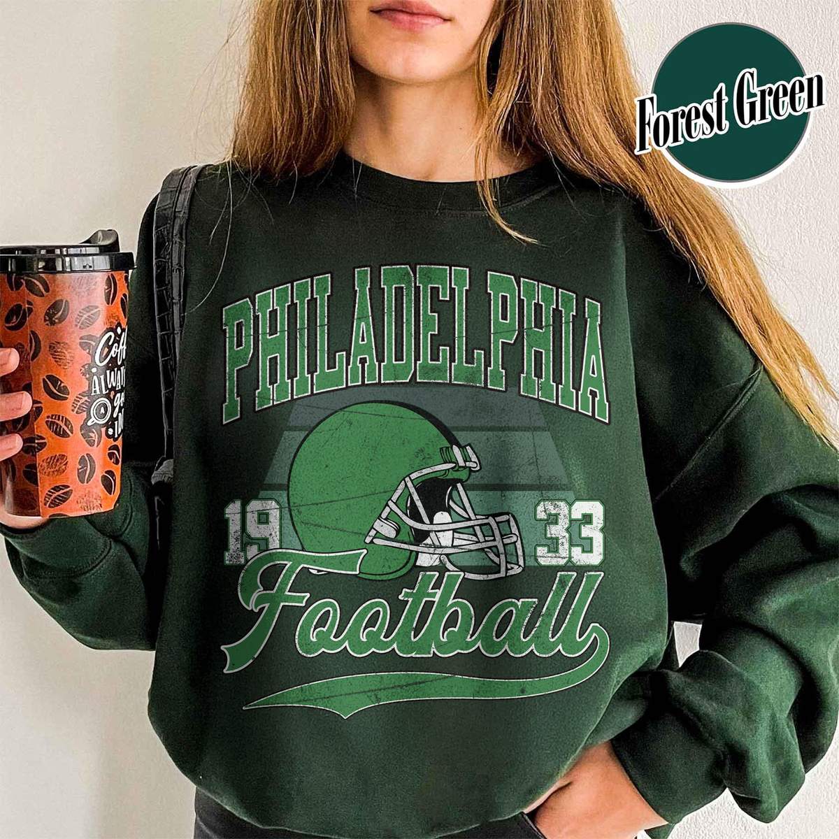 Unisex Philadelphia football vintage crewneck sweatshirt for men and women
