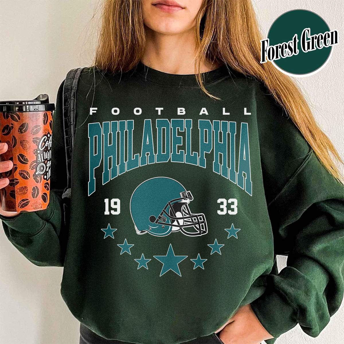 Unisex Philadelphia football vintage crewneck sweatshirt for men and women
