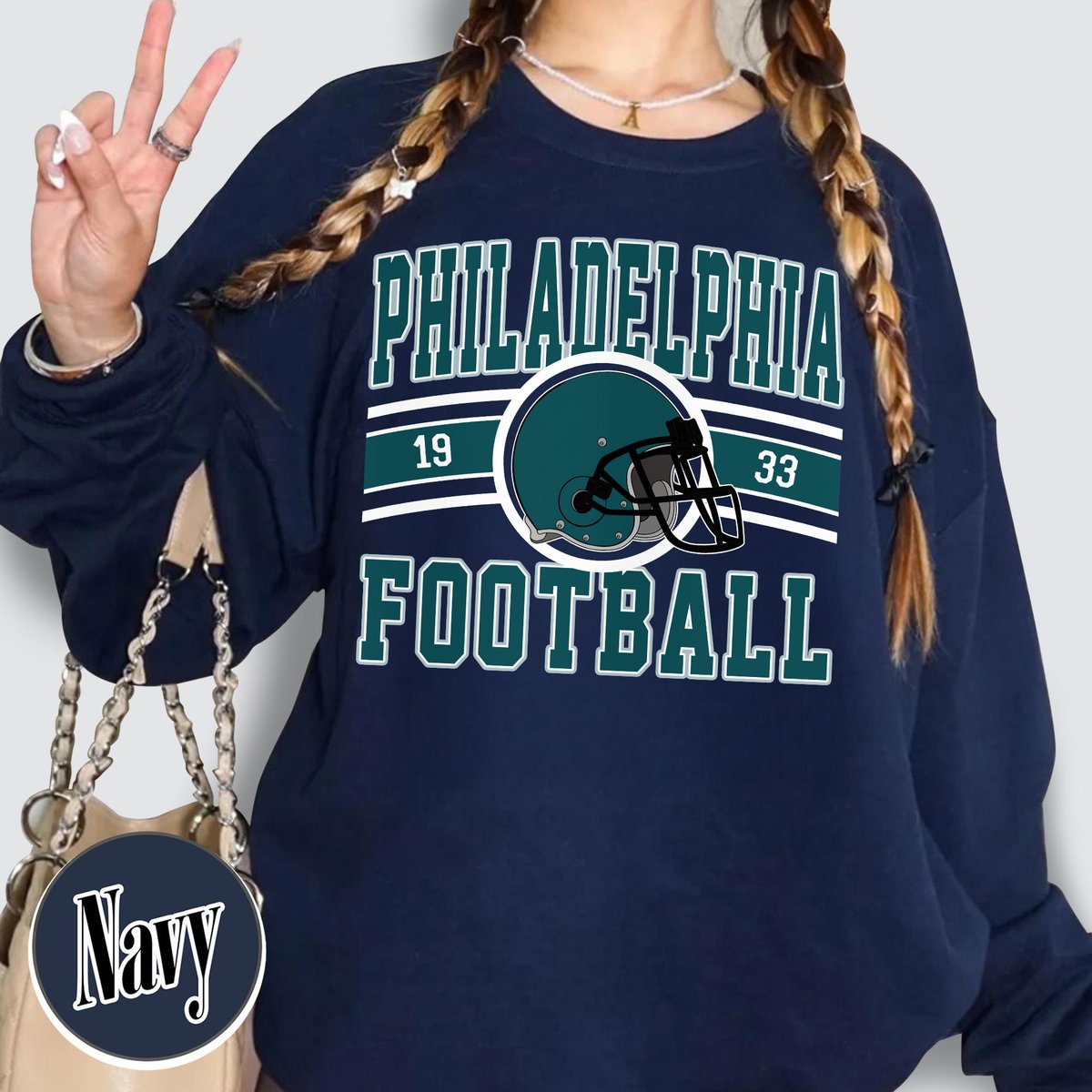 Unisex Philadelphia football vintage crewneck sweatshirt for men and women
