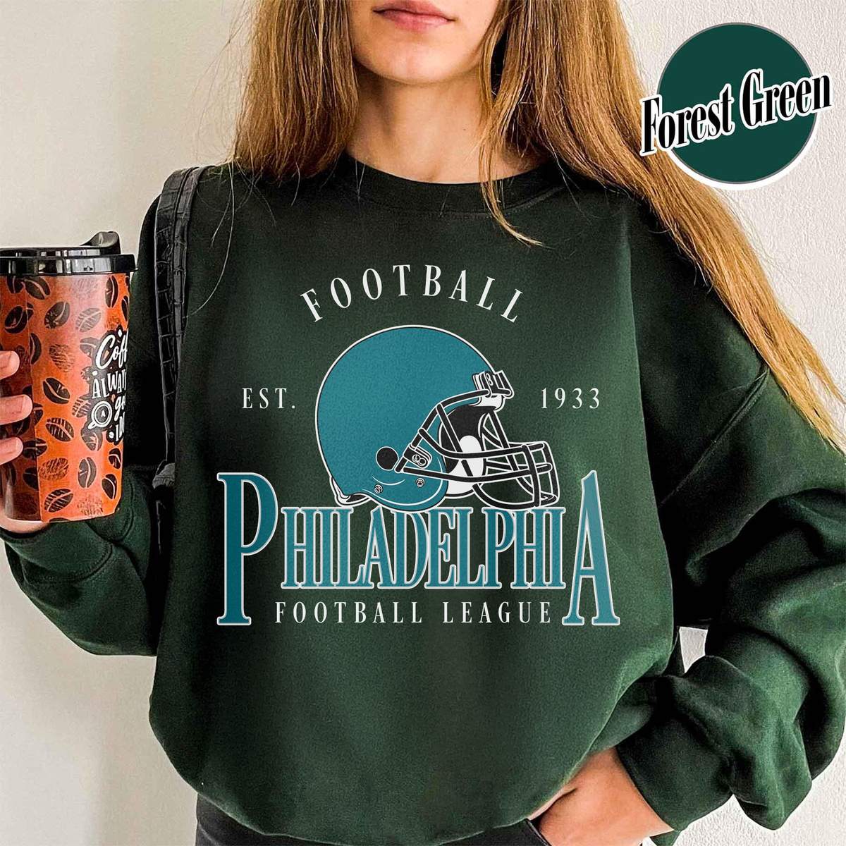 Unisex Philadelphia football vintage crewneck sweatshirt for men and women