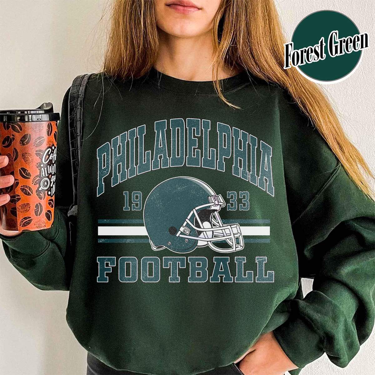 Unisex Philadelphia football vintage crewneck sweatshirt for men and women