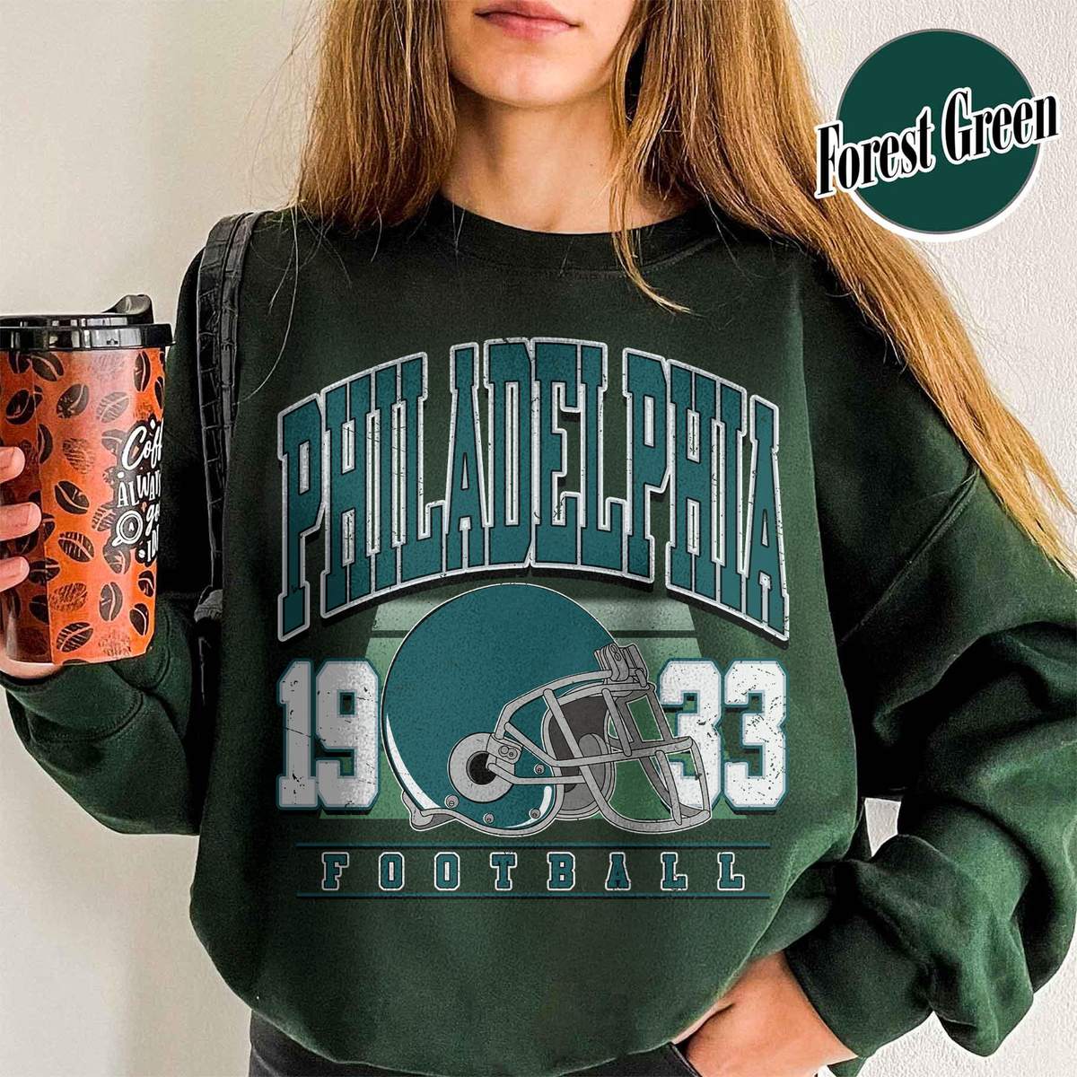 Unisex Philadelphia football vintage crewneck sweatshirt for men and women