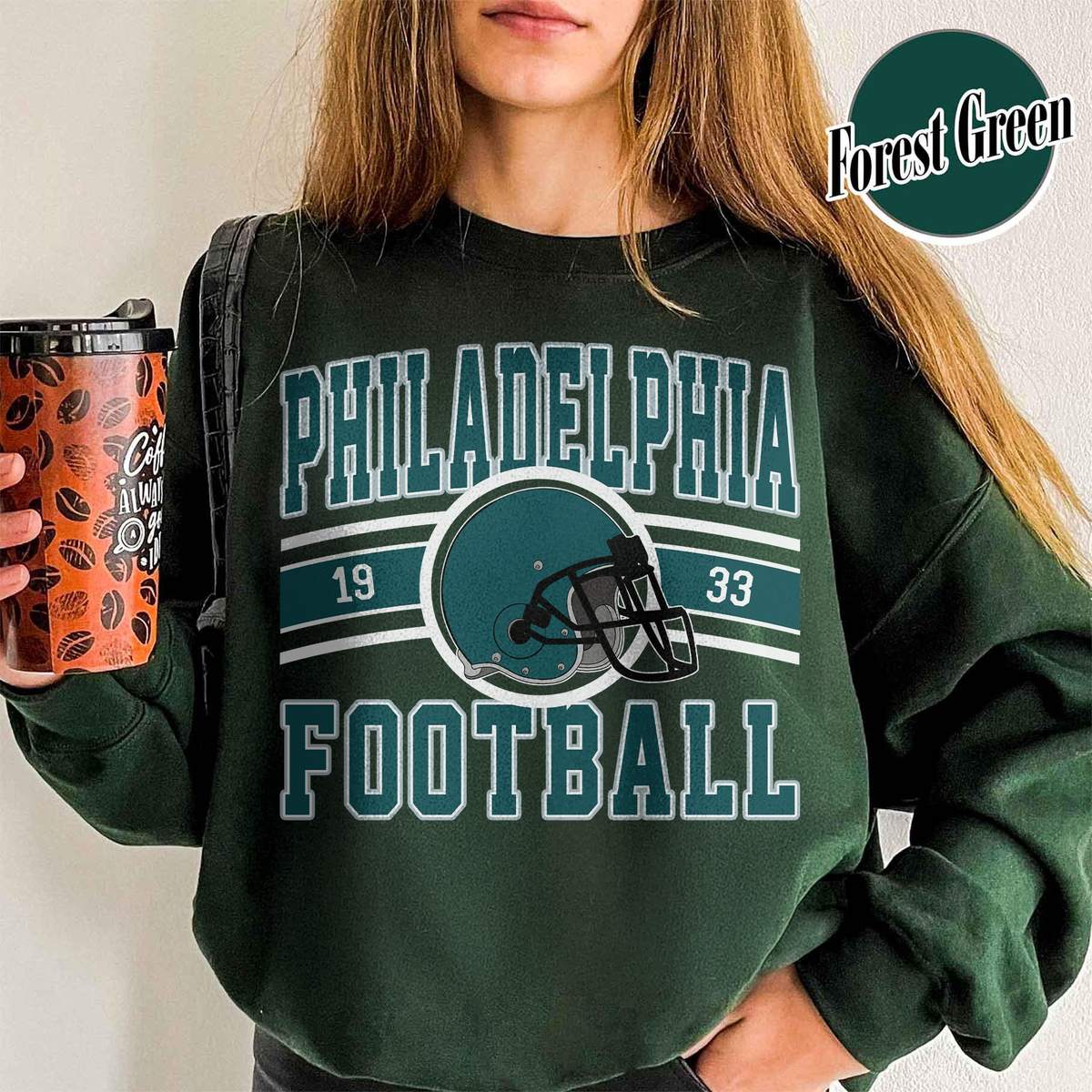 Unisex Philadelphia football vintage crewneck sweatshirt for men and women