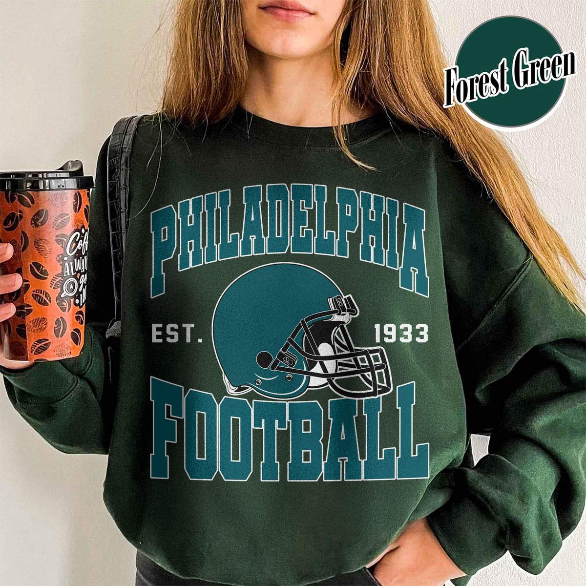 Unisex Philadelphia football vintage crewneck sweatshirt for men and women