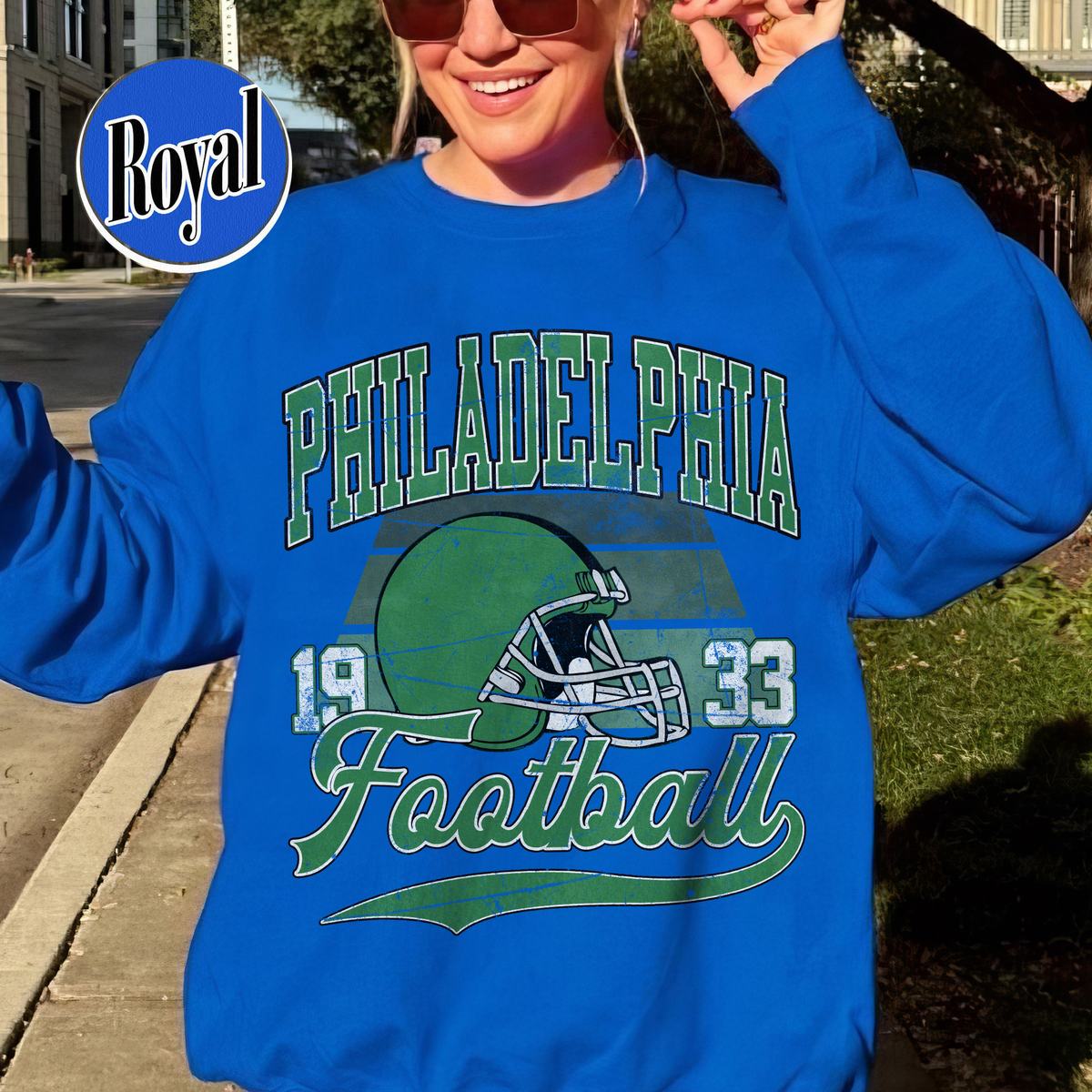 Unisex Philadelphia football vintage crewneck sweatshirt for men and women