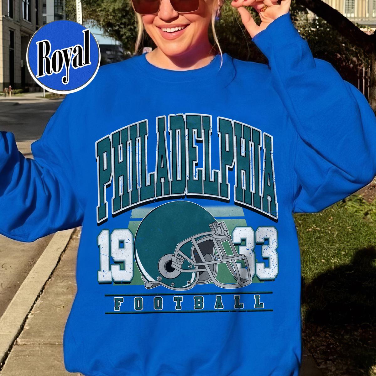 Unisex Philadelphia football vintage crewneck sweatshirt for men and women