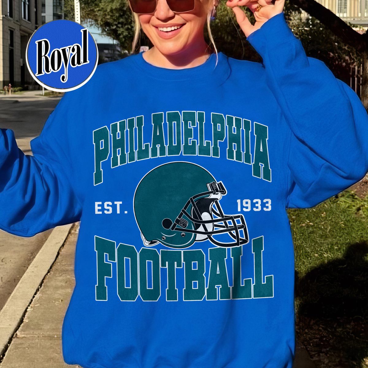 Unisex Philadelphia football vintage crewneck sweatshirt for men and women