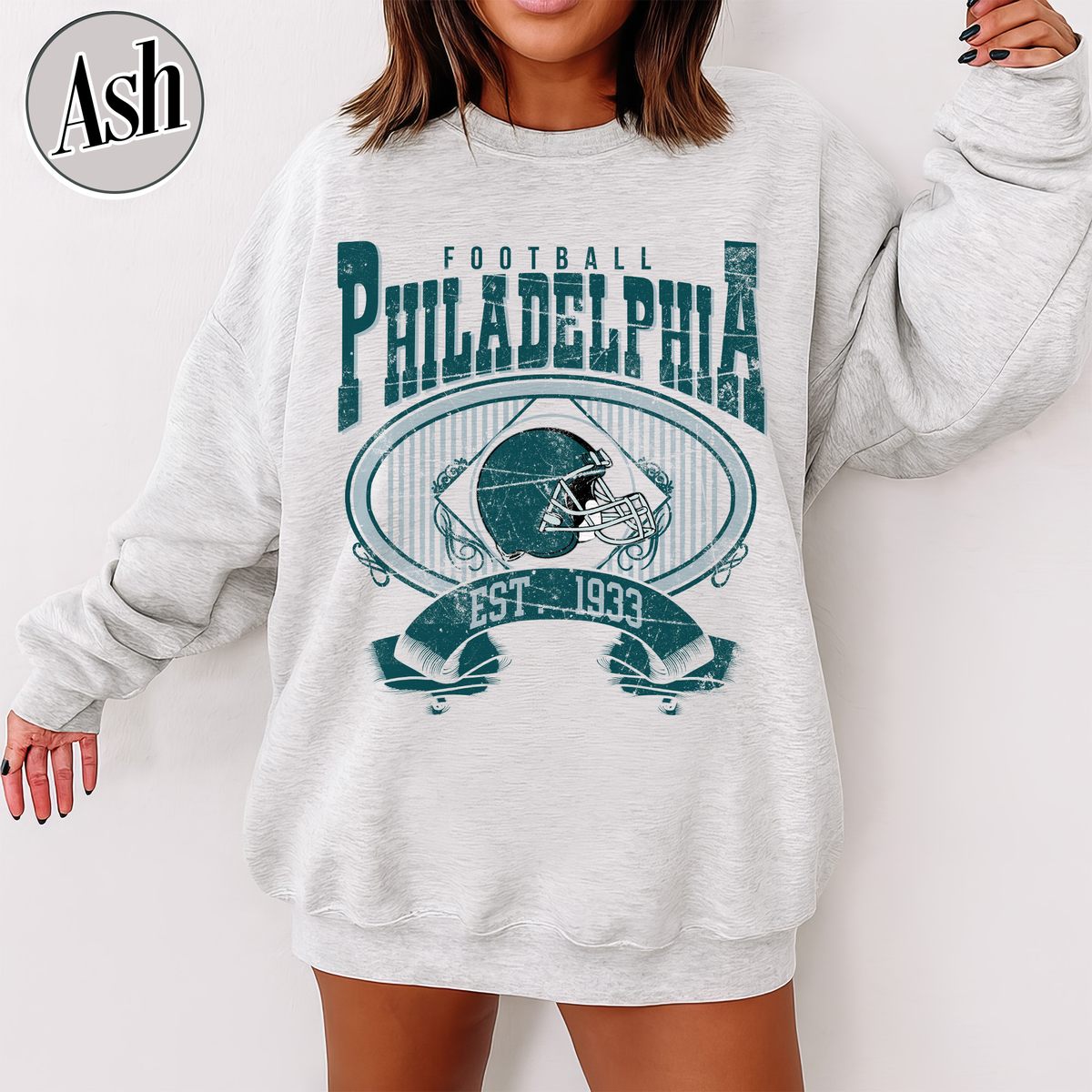 Unisex Philadelphia football vintage crewneck sweatshirt for men and women