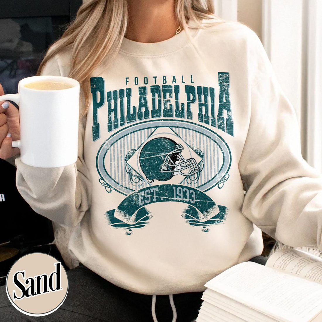 Unisex Philadelphia football vintage crewneck sweatshirt for men and women